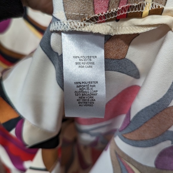 NWOT Tahari women’s paisley oversized satin button down blouse multi color XS - Picture 6 of 7